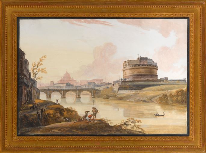 Jean-Baptiste Lallemand - Suite of four gouaches: Views of Rome | MasterArt